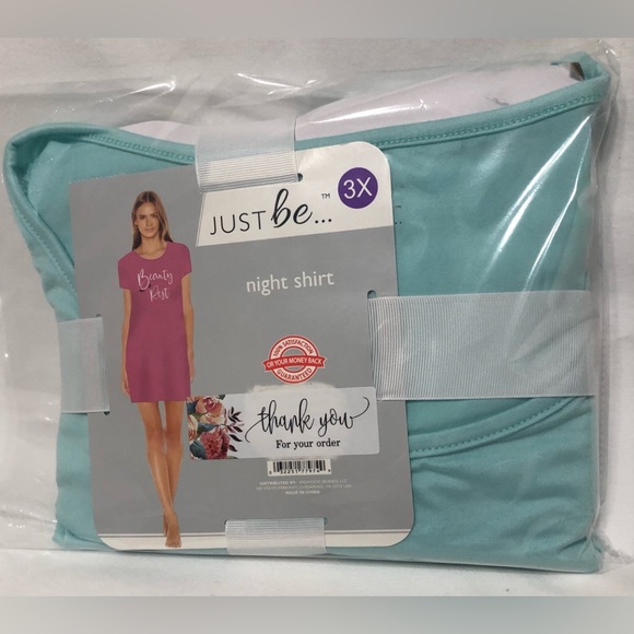 Women’s Night shirt Crown Queen stars silver graphic soft green mint. Size 3X - Picture 1 of 2